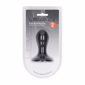 Single Rattle Liquid Silicone Anal Plug - S - Black - 2