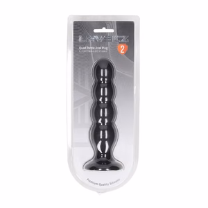 Quad Rattle Liquid Silicone Anal Plug - XL - Black - 2