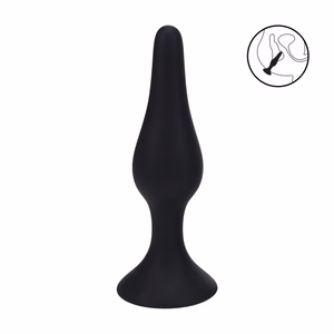Slim Silicone Anal Plug - XL - Black