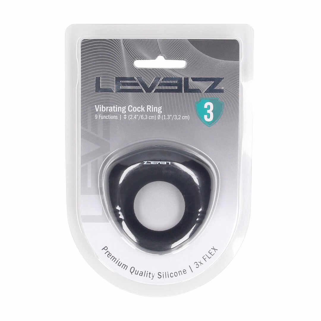 Sealed Liquid Silicone Vibrating Cockring - Black - 2