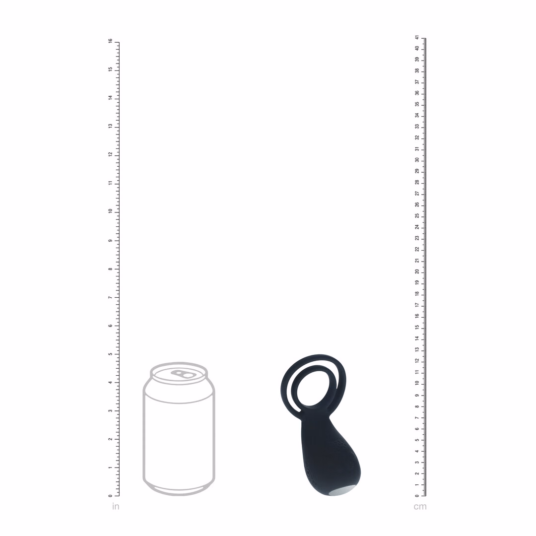 Vibrating Cock and Ball Ring with Paw Stimulator - Black - 4