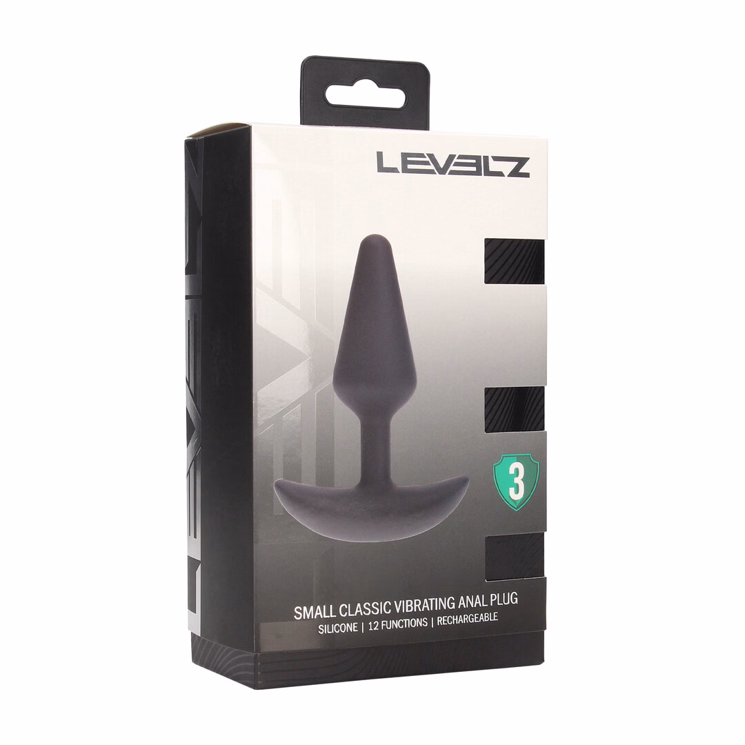 Classic Vibrating Silicone Anal Plug - S - Black - 2