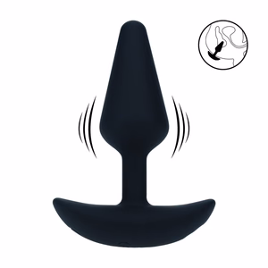 Classic Vibrating Silicone Anal Plug - S - Black