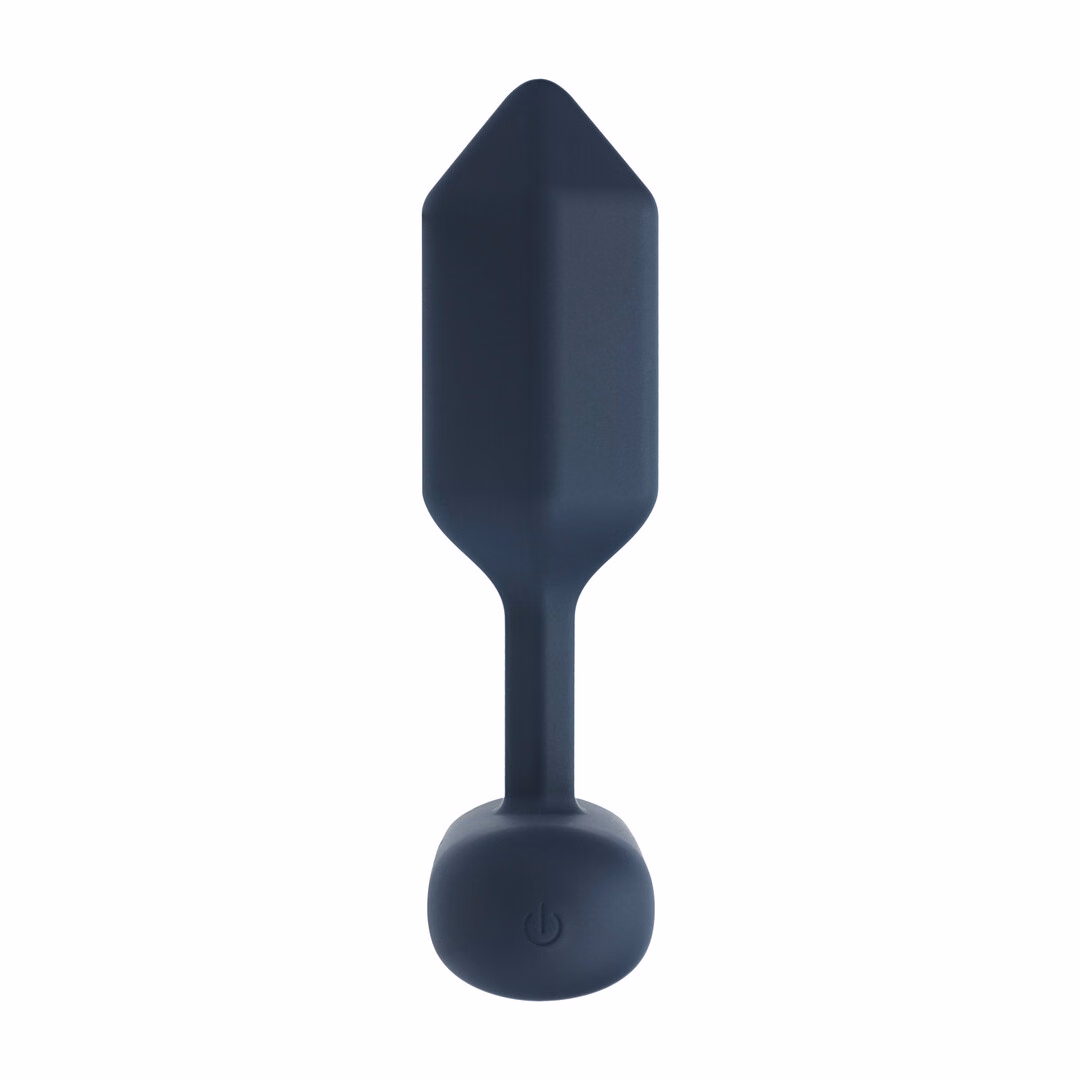 Hexagonal Vibrating Silicone Anal Plug - M - Black - 4