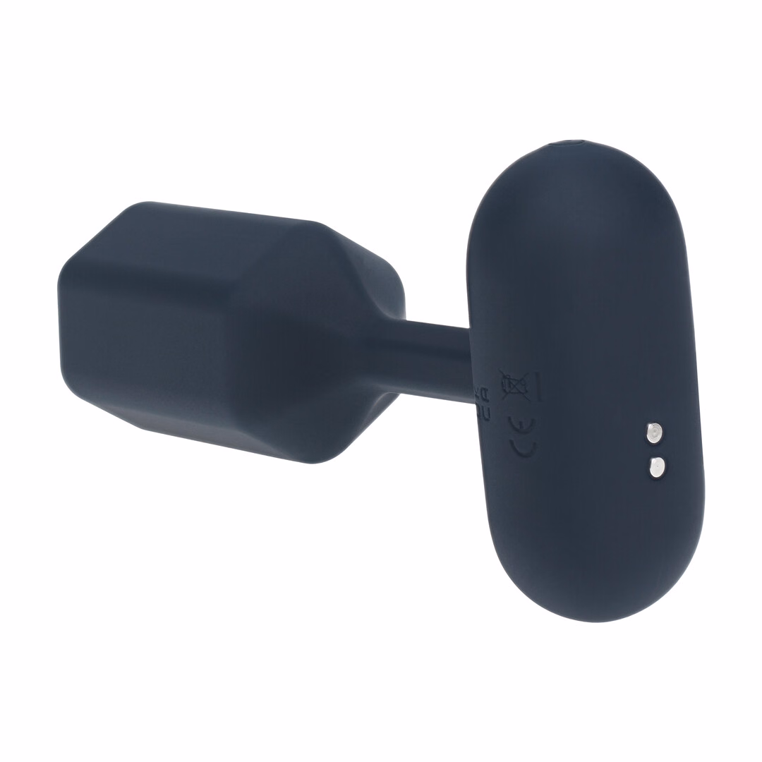 Hexagonal Vibrating Silicone Anal Plug - L - Black - 4