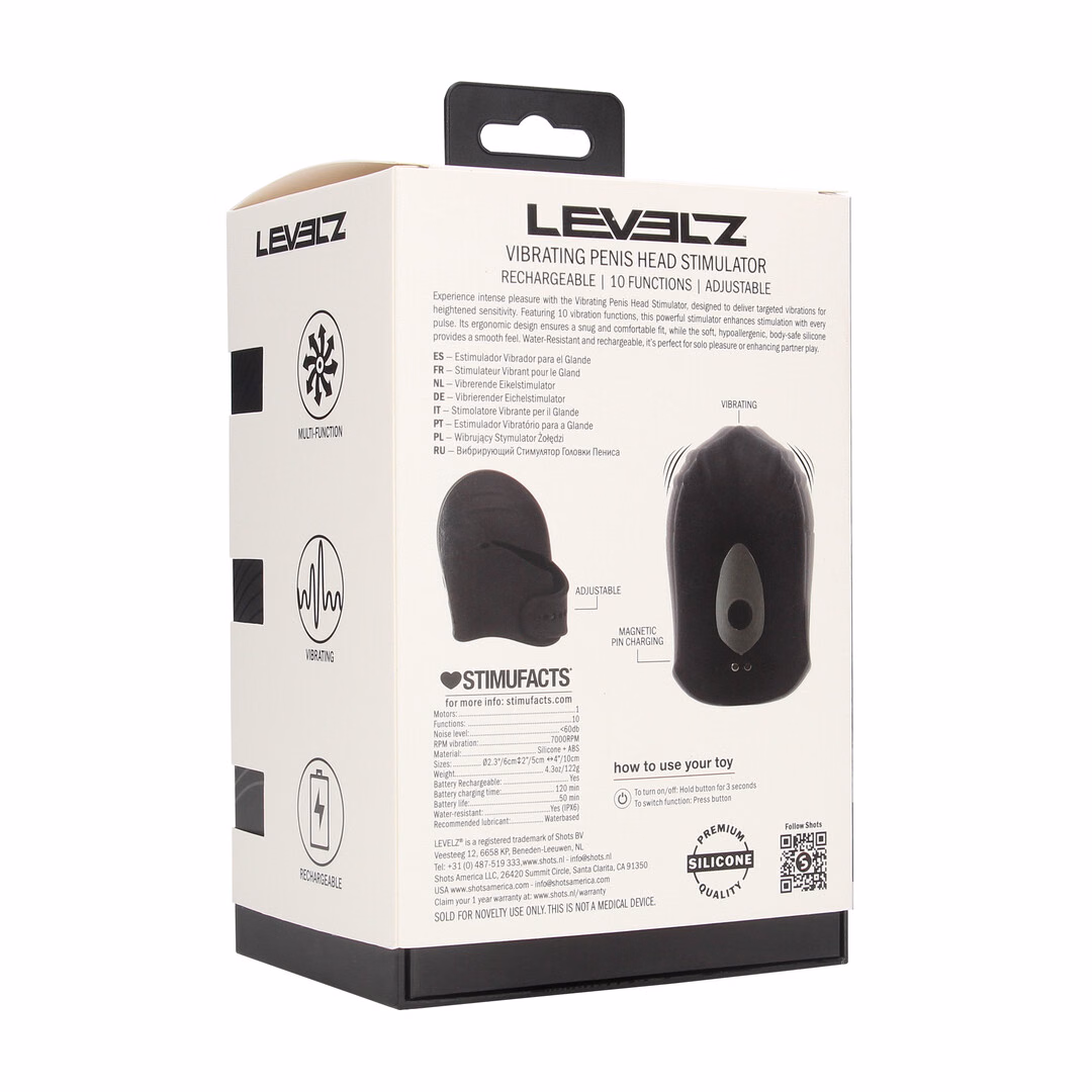 Adjustable Vibrating Silicone Penis Head Stimulator - Black - 3