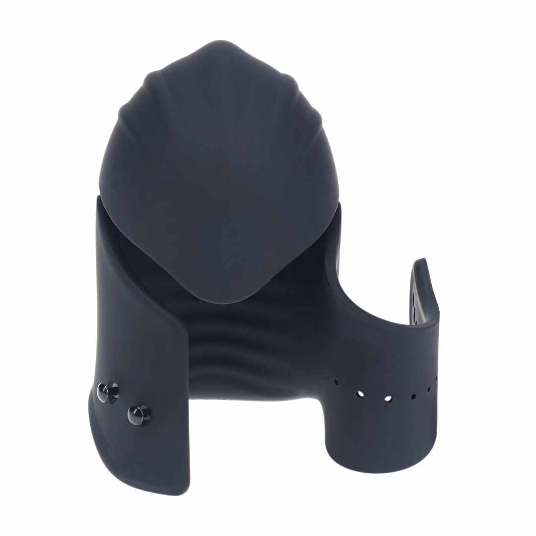 Adjustable Vibrating Silicone Penis Head Stimulator - Black - 4