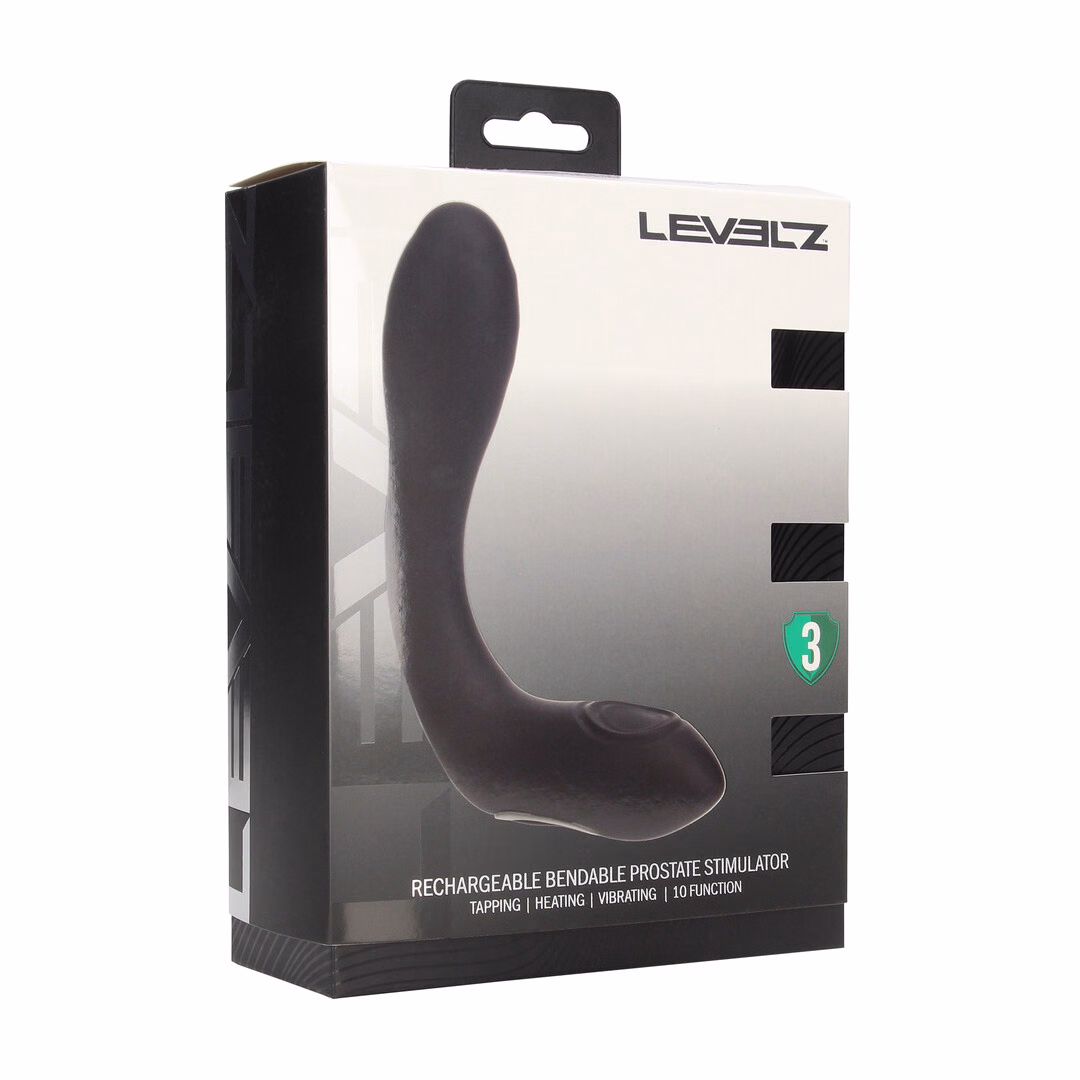 Vibrating Heating Bendable Tapping Silicone Prostate Stimulator – Black – 2 Vibrating Heating Bendable Tapping Silicone Prostate Stimulator - Black - 2
