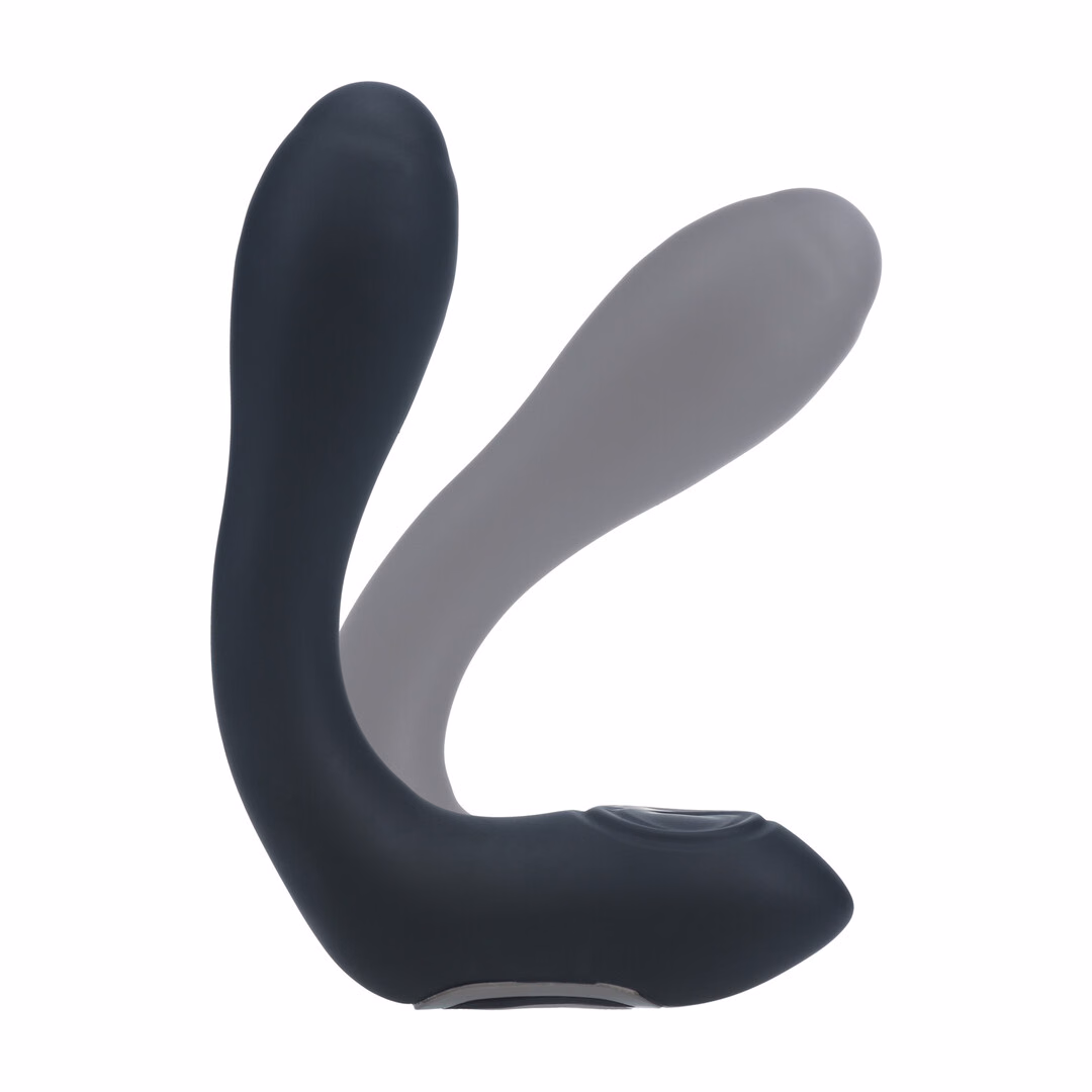 Vibrating Heating Bendable Tapping Silicone Prostate Stimulator - Black - 4