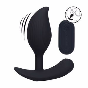 Remote Control Vibrating Liquid Silicone Anal Plug - Black