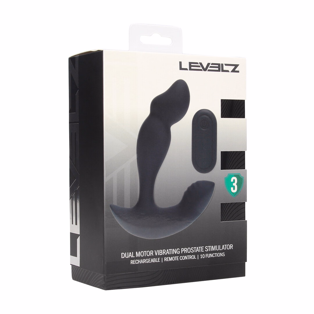 Dual Motor Remote Control Dual Motor Vibrating Liquid Silicone Prostate Stimulator - Black - 2