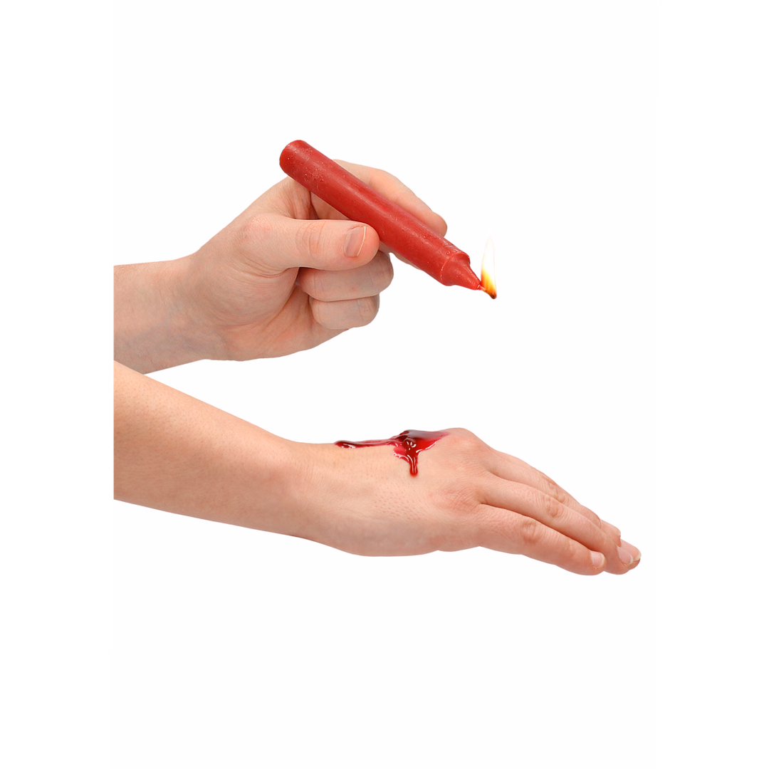 Teasing Wax Candles - 4 Pieces - Red - 4