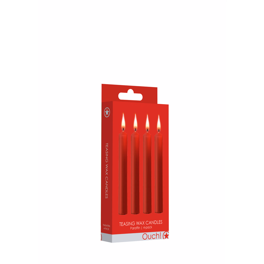 Teasing Wax Candles - 4 Pieces - Red - 2