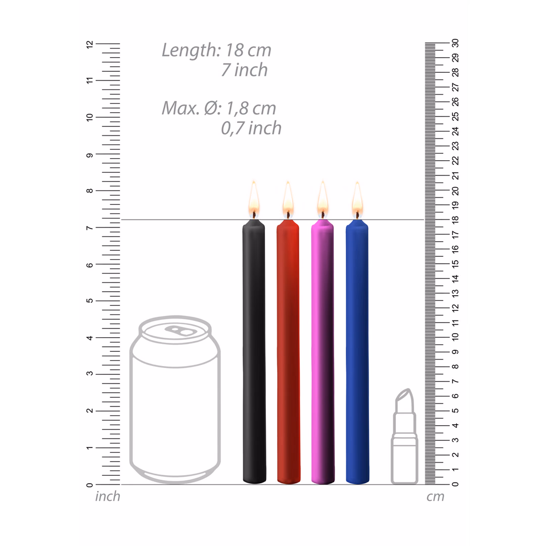 Teasing Wax Candles - 4 Pieces - Large - Multicolor - 4