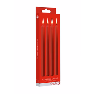 Teasing Wax Candles - 4 Pieces - Large - Red - 2