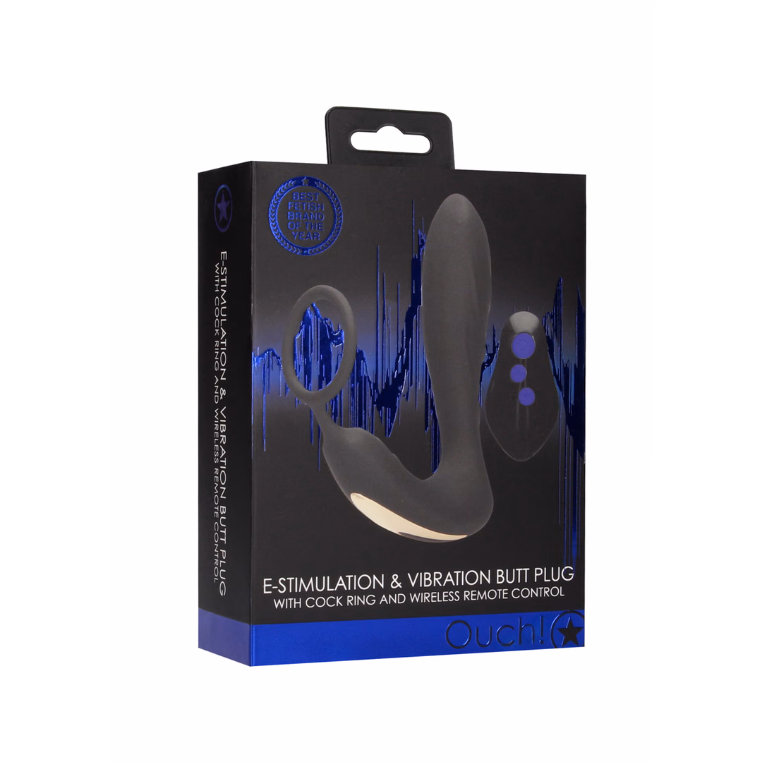 E-stim Vibrating Butt Plug Cockring – 2 E-stim Vibrating Butt Plug Cockring - 2