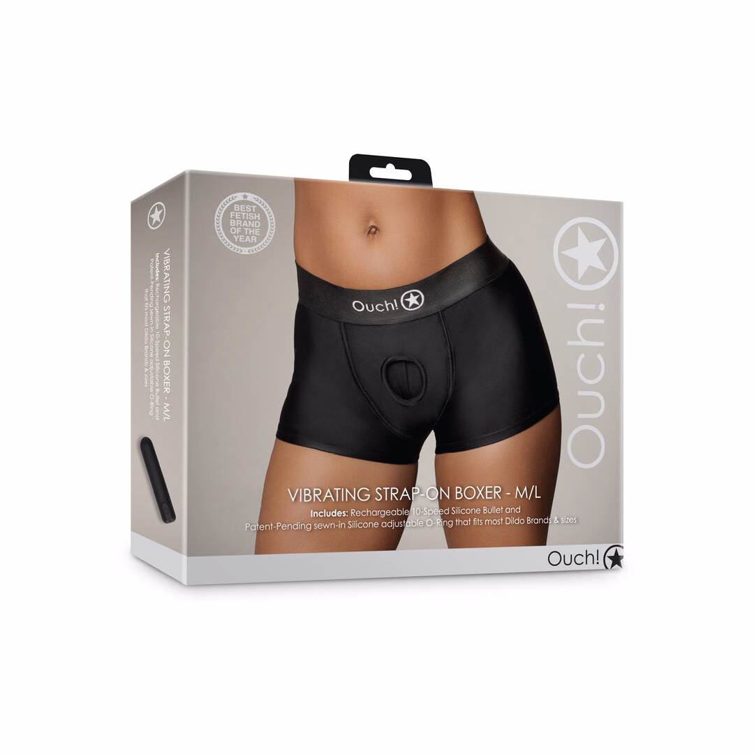 Vibrating Strap-on Boxer - M/L - Black - 2