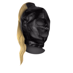 Mask with Blonde Ponytail - Black
