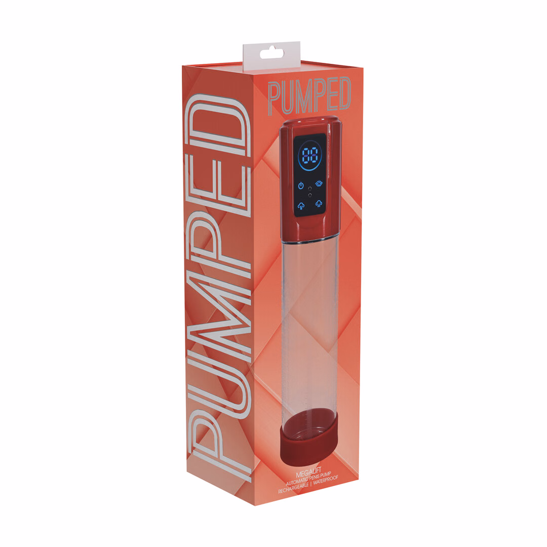 MegaLift - Automatic Waterproof Penis Pump - Metallic Red - 2