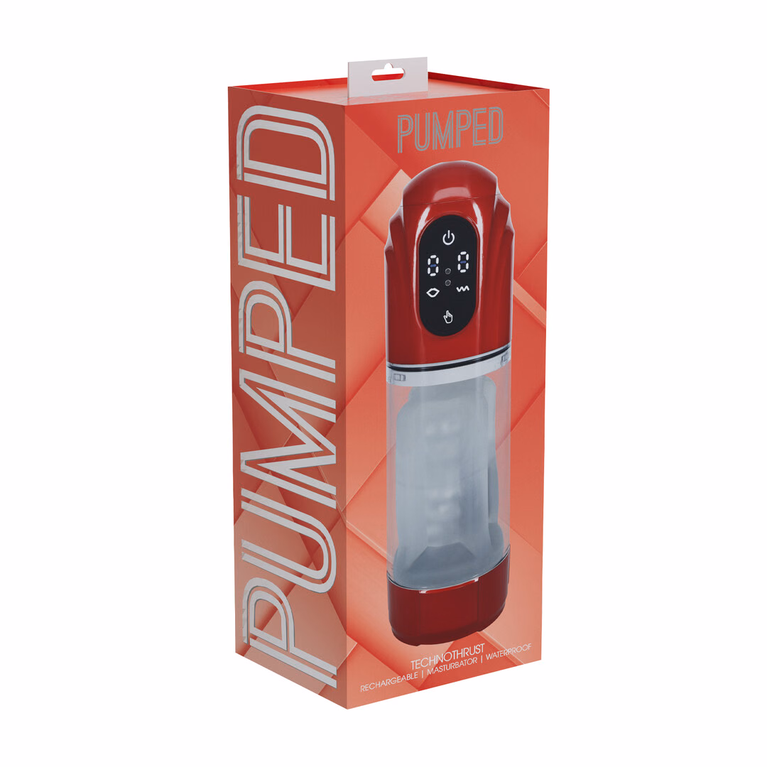 TechnoThrust - Automatic Waterproof Masturbator Pump - Metallic Red - 2