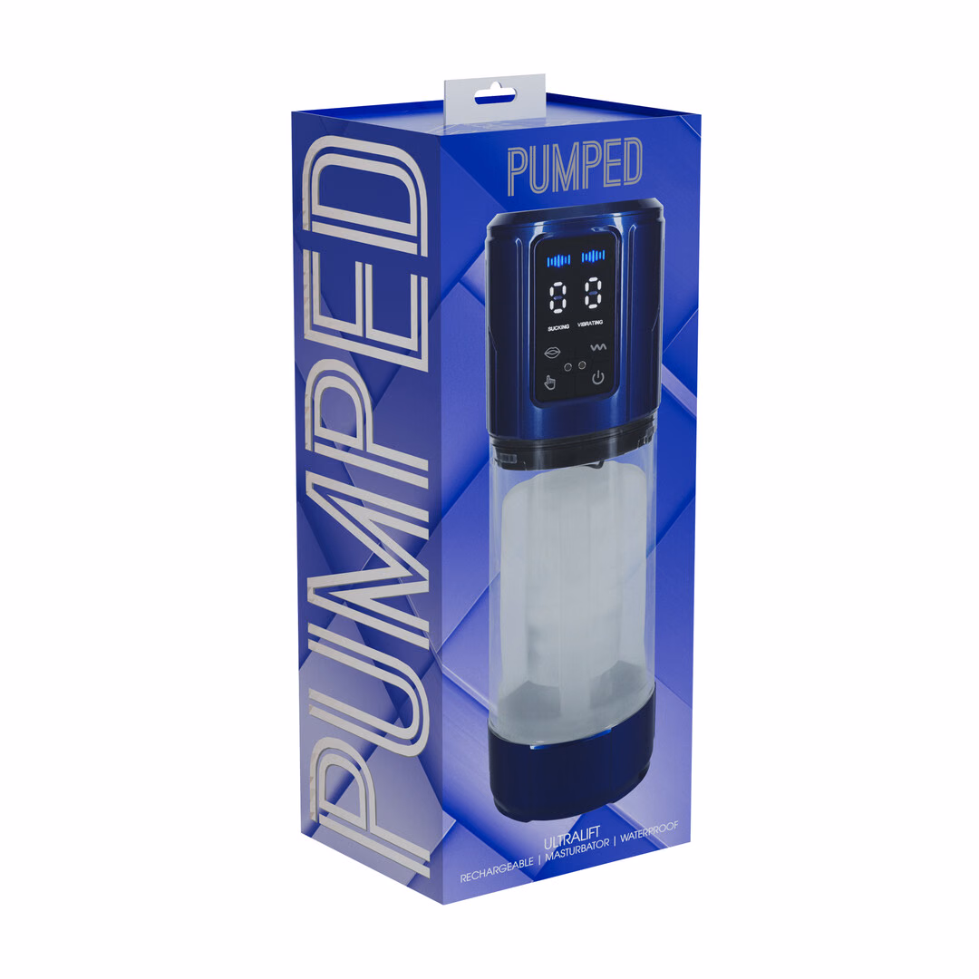 UltraLift - Automatic Waterproof Masturbator Pump - Metallic Blue - 2