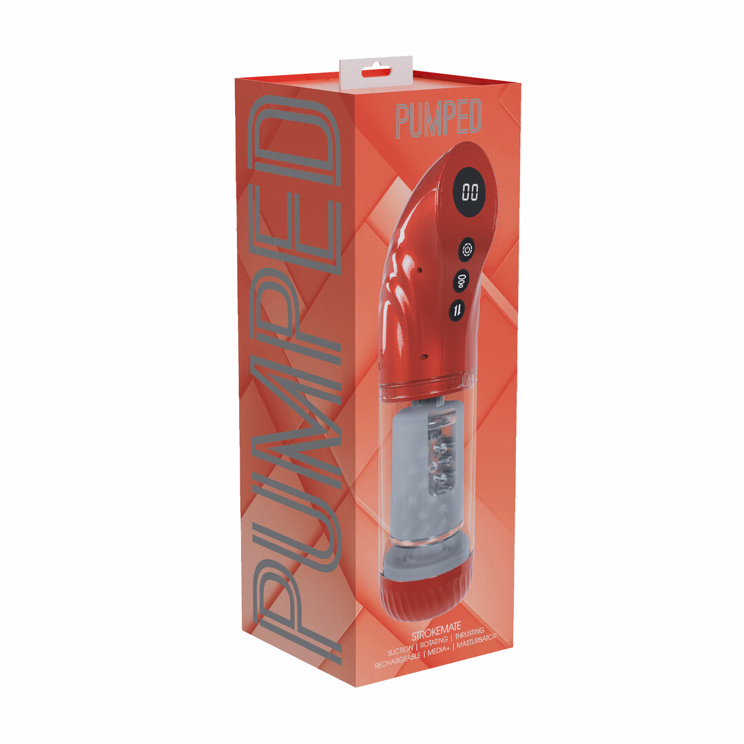 StrokeMate - Suction Rotation and Thrusting Masturbator Pump - Metallic Red - 2