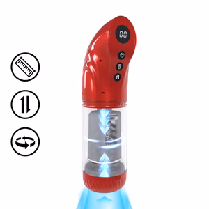 StrokeMate - Suction Rotation and Thrusting Masturbator Pump - Metallic Red