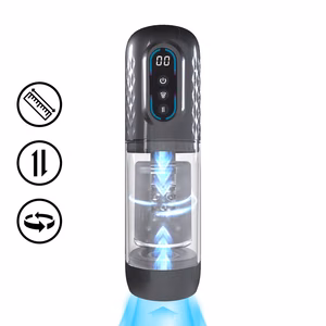 Vortex - Suction Rotation and Thrusting Masturbator Pump - Gun Metal