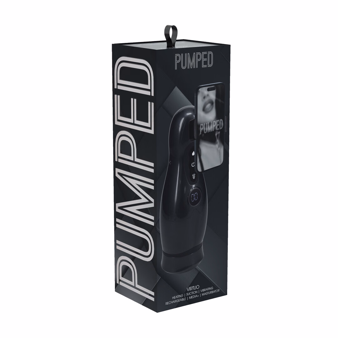 Virtuo - Suction and Vibration Masturbator Pump with Phone Attachment - Gun Metal - 2