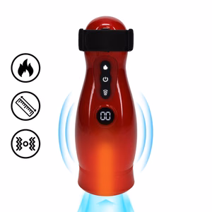 Virtuo - Suction and Vibration Masturbator Pump with Phone Attachment - Metallic Red