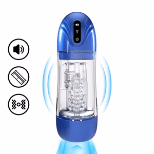 SonicPull - Suction and Vibration Masturbator Pump - Multimedia Enhanced - Metallic Blue