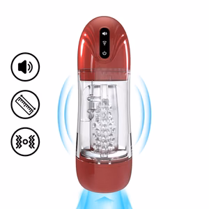 SonicPull - Suction and Vibration Masturbator Pump - Multimedia Enhanced - Metallic Red