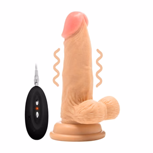 Vibrating Realistic Cock with Scrotum - 6 / 15 cm