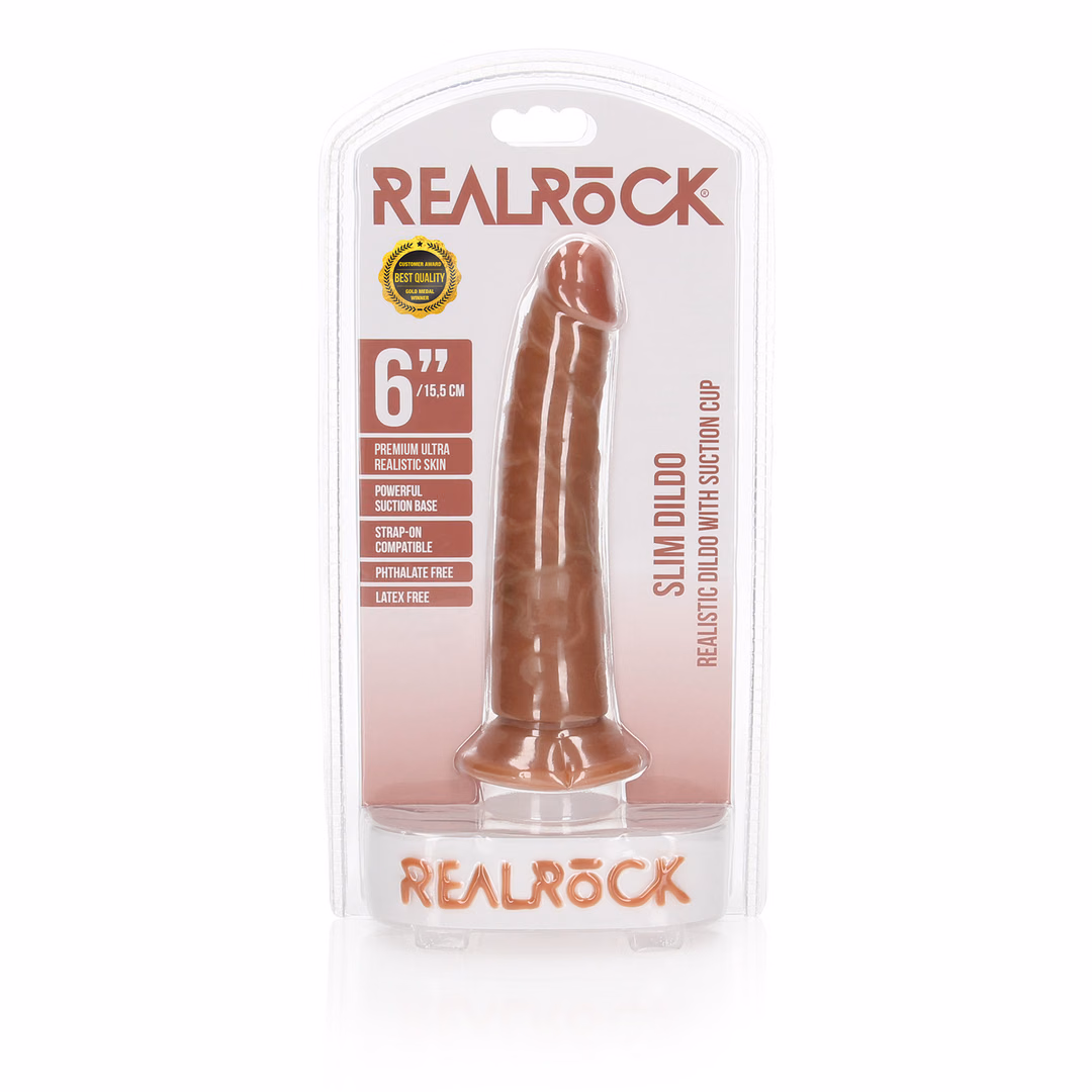 Slim Realistic Dildo with Suction Cup - 6 / 15,5 cm - 2