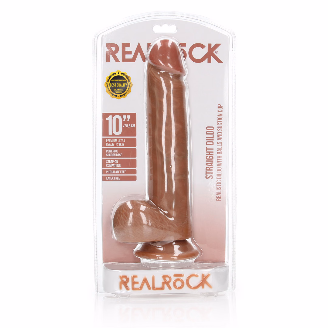 Straight Realistic Dildo with Balls and Suction Cup - 10 / 25,5 cm - 2