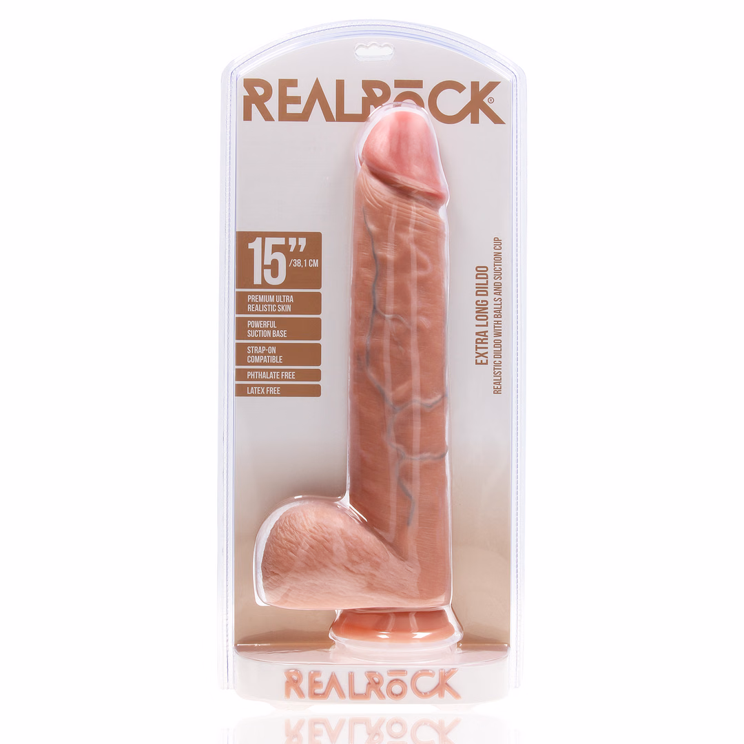 Extra Large Straight with Balls 15 / 38 cm - Flesh - 2