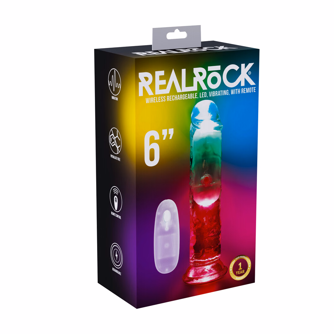 LED Vibrating Straight Cock - 6 / 15 cm - Transparent - 2