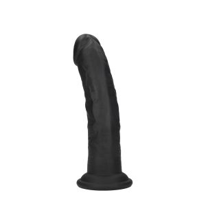 Dual Density Silicone Curved Realistic Dildo with Suction Cup - 6 / 15,5 cm - Black