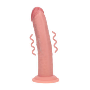Dual Density Silicone Curved Realistic Vibrating Dildo with Suction Cup - 8 / 20,3 cm - Flesh