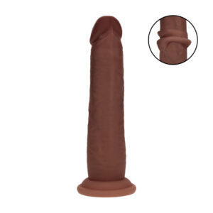 Dual Density Silicone Realistic Sliding Skin Dildo - 7 / 18,5 cm - Brown