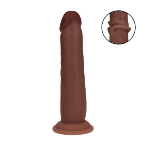 Dual Density Silicone Realistic Sliding Skin Dildo - 8 / 20,5 cm - Brown
