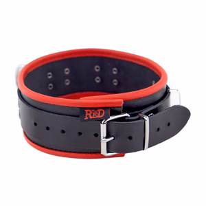 Leather Necklace 3 D Rings – Red/Black – 2 Leather Necklace 3 D Rings - Red/Black - 2