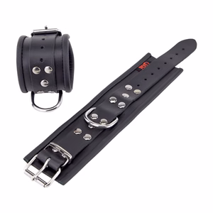 Leather Handcuffs - Black - 2