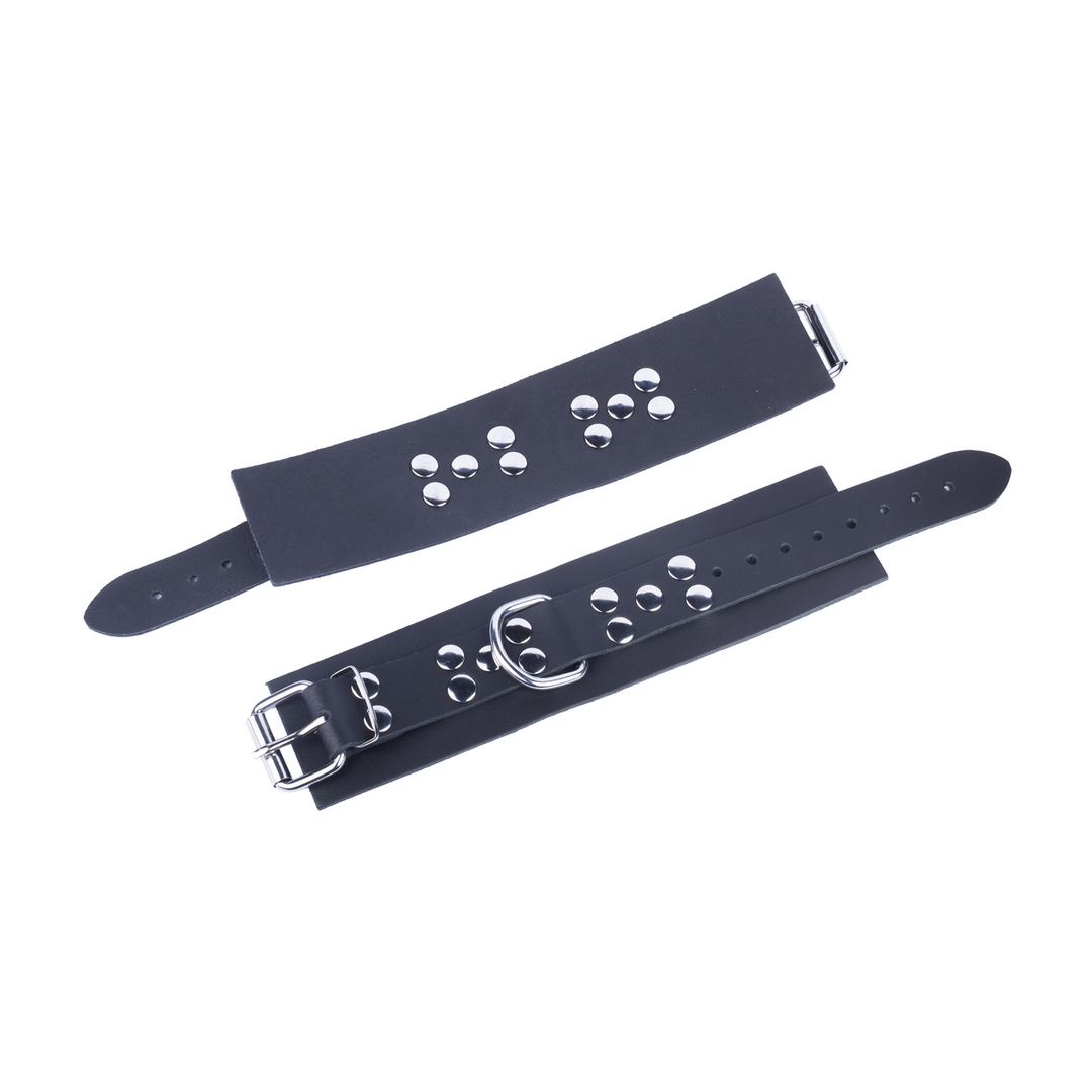 Ultra Leather Handcuffs - Black - Image 3