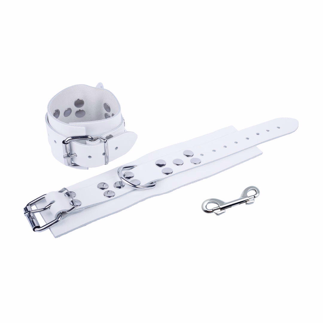 Ultra Leather Handcuffs - White - 2