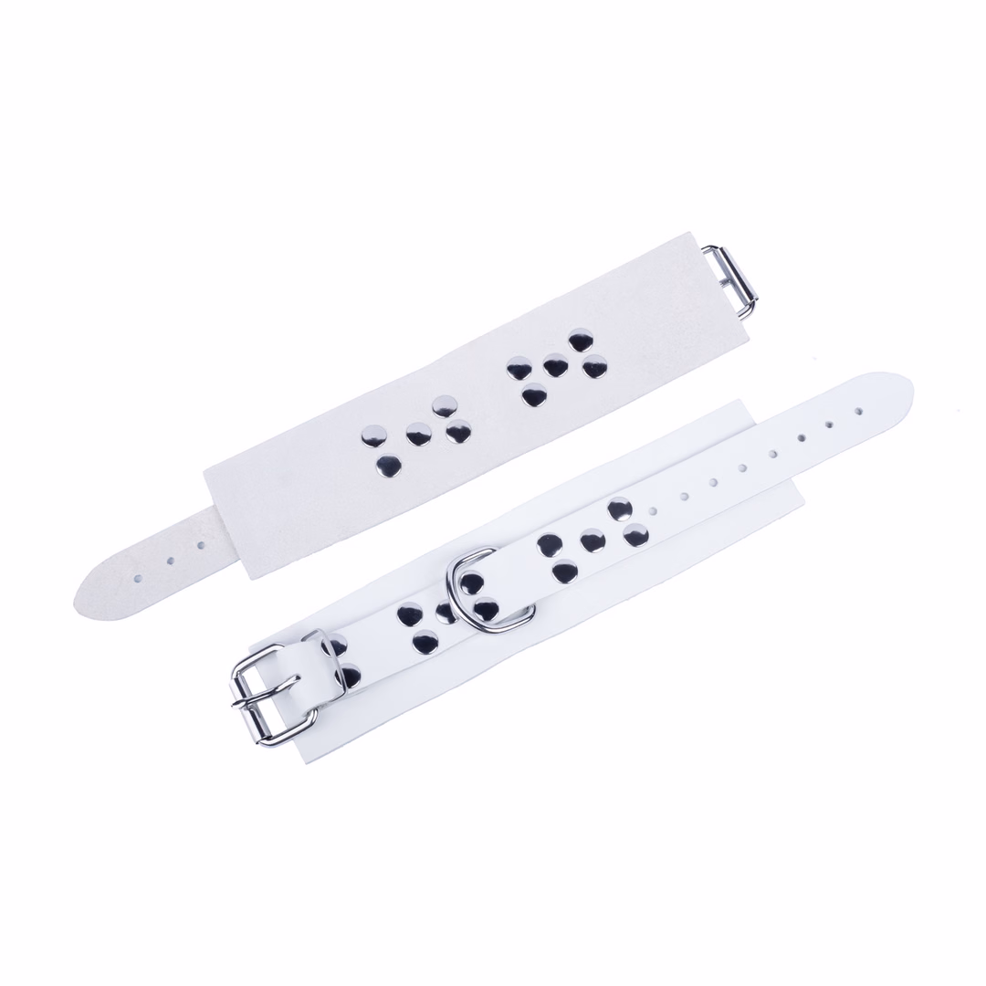 Ultra Leather Handcuffs - White - 3