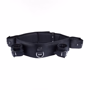 Leather Arm Wrist and Chest Restraints - Black - 2