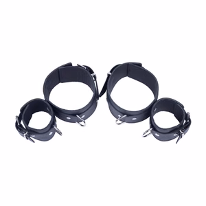 Leather Arm and Forearm Restraints - Black - 2