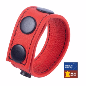 Cocky - Adjustable Leather Cockring - Red