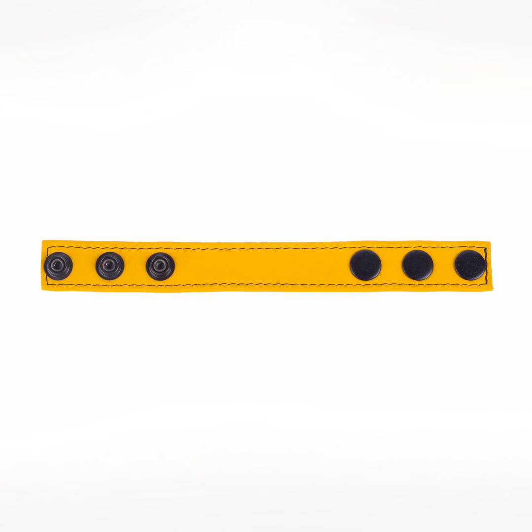 Cocky - Adjustable Leather Cockring - Yellow - 3